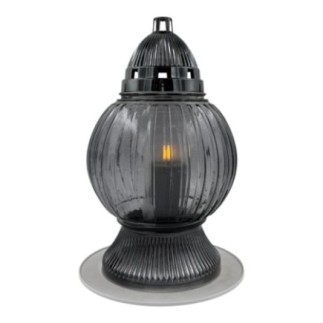 Znicz LED Szklany Grafitowy 32 cm – Nowoczesny i Elegancki - kopia