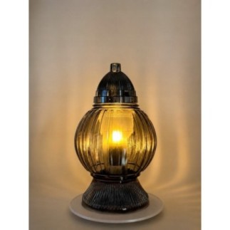 Znicz LED Szklany Grafitowy 32 cm – Nowoczesny i Elegancki - kopia