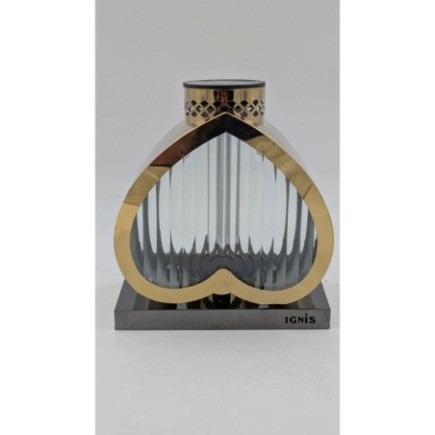 ZNICZ SOLARNY 24h/ZMIERZCHOWY SERCE ODWRÓCONE ZŁOTO 22CM