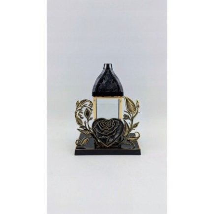 Znicz artystyczny kapliczka na grób Ekskluzywny Duży Lampion 28cm Złoto