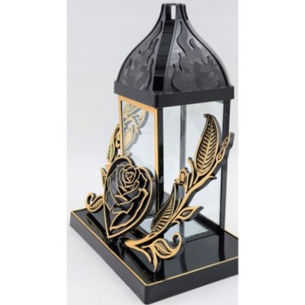 Znicz artystyczny kapliczka na grób Ekskluzywny Duży Lampion 28cm Złoto
