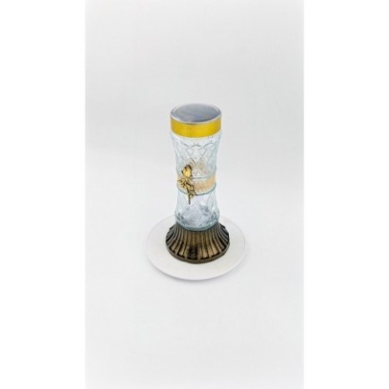 Znicz Nagrobkowy ZC7 SOLAR BIAŁE-Złoto 33cm