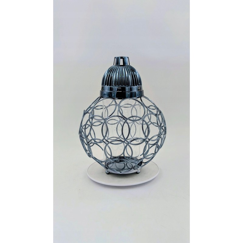 LAMPION DEKORACYJNY GRAFITOWY GLAMOUR 30CM