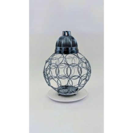 LAMPION DEKORACYJNY GRAFITOWY GLAMOUR 30CM