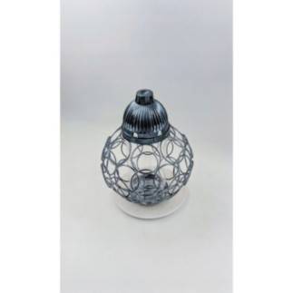 LAMPION DEKORACYJNY SREBRNY GLAMOUR 30CM