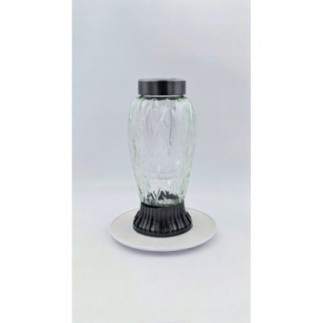 Znicz SOLARNY ZP 593 CAŁOROCZNY, Biało-Srebrny 27 cm - Biały płomień