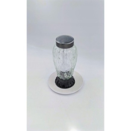 Znicz SOLARNY ZP 593 CAŁOROCZNY, Biało-Srebrny 27 cm - Biały płomień