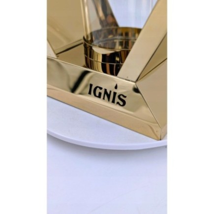 ZNICZ METALOWY ZŁOTY SOLARNY 25CM - IGNIS