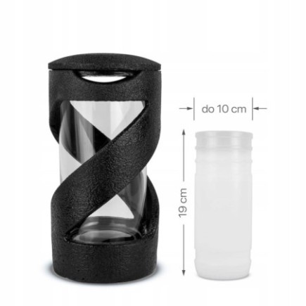 Znicz Elegancki Żywiczny 27 cm Czarny Znicz na Cmentarz Artystyczny Nastro