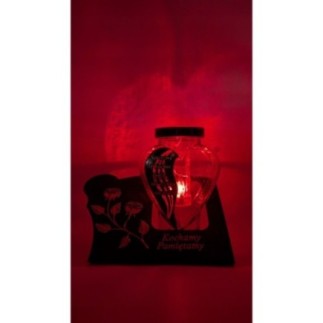 Znicz solarny LED Ekskluzywny Złoty Lampion Serce