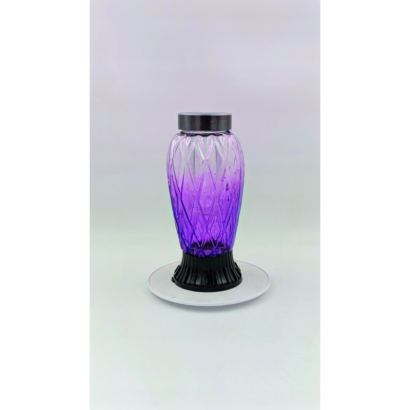 Znicz SOLARNY ZP 593 CAŁOROCZNY, Fioletow-czarny 27 cm - Biały płomień