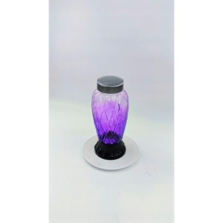Znicz SOLARNY ZP 593 CAŁOROCZNY, Fioletow-czarny 27 cm - Biały płomień