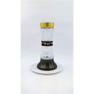 Znicz Nagrobkowy ZC7 SOLAR SZKŁO MROŻONE Złoto 33cm