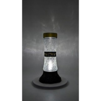 Znicz Nagrobkowy ZC7 SOLAR SZKŁO MROŻONE Złoto 33cm