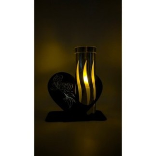 Znicz solarny metalowy LED czarno-złoty