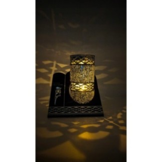 Znicz Ilumini srebrny akrylowy SOLARNY 25 cm