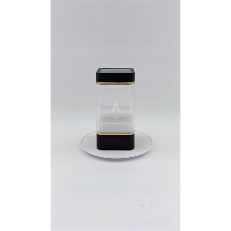ZNICZ SOLARNY LED CZARNO-ZŁOTY 20CM