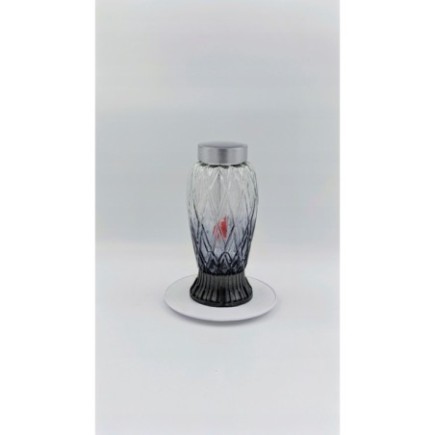 Znicz SOLARNY ZP 593 CAŁOROCZNY, Grafitowo-srebrny 27 cm - Czerwony płomień