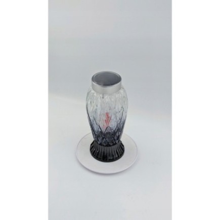 Znicz SOLARNY ZP 593 CAŁOROCZNY, Grafitowo-srebrny 27 cm - Czerwony płomień