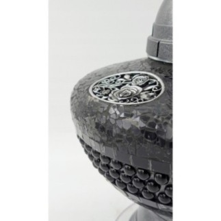 Znicz Witraż Premium Ciężki Waza Ufo 32 cm Czarny