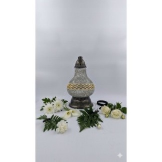 Znicz Ilumini parafinowy mozaika złoto/biały 31 cm