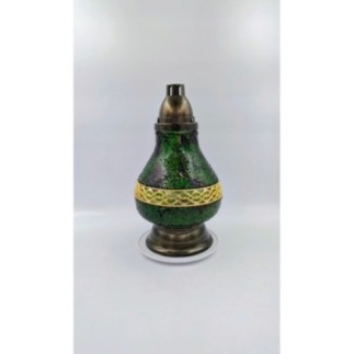 Znicz Lampion Witraż Karafa Dekor Green 36cm