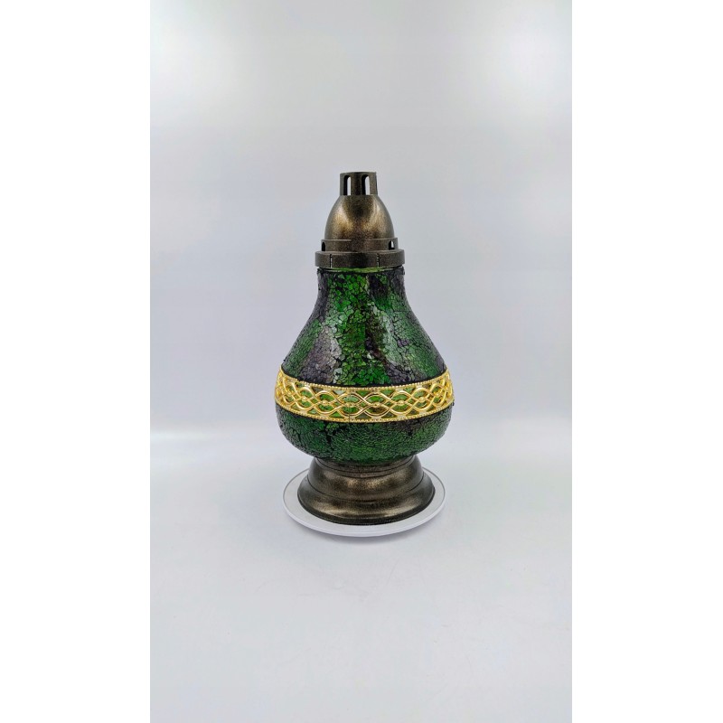 Znicz Lampion Witraż Karafa Dekor Green 36cm