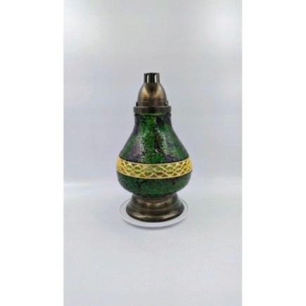 Znicz Lampion Witraż Karafa Dekor Green 36cm