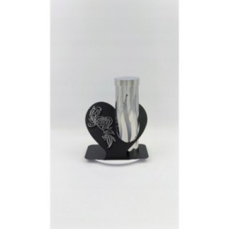 Znicz solarny metalowy LED czarno-srebrny