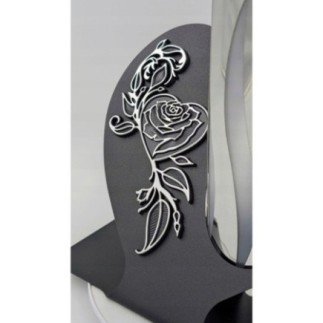 Znicz solarny metalowy LED czarno-srebrny