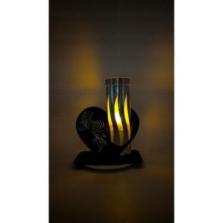Znicz solarny metalowy LED czarno-srebrny