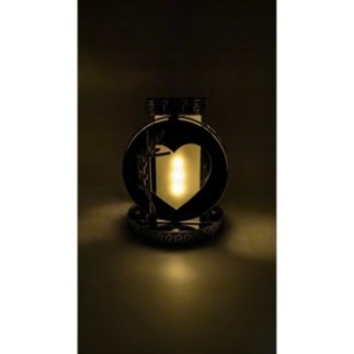 Znicz LED Ilumini srebrny-czarny 25 cm więcej niż 75h