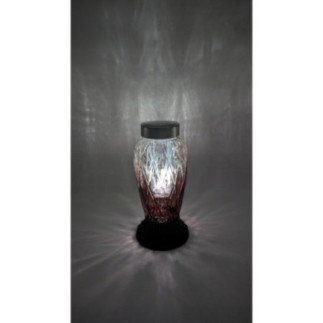 Znicz SOLARNY ZP 593 CAŁOROCZNY, Czerwono-srebrny 28 cm - biały płomień